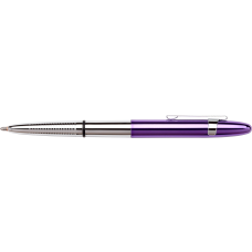 Fisher Chrome Bullet Space Pen with Purple Cap & Chrome Pocket Clip
