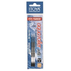 Itoya Aqua Roller Refill, 1.0mm, 2 pack, Black