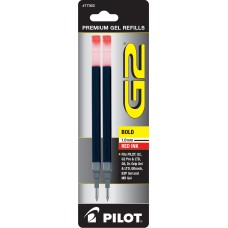 Pilot BG21R G2 Gel Ink Refills, Bold, Red