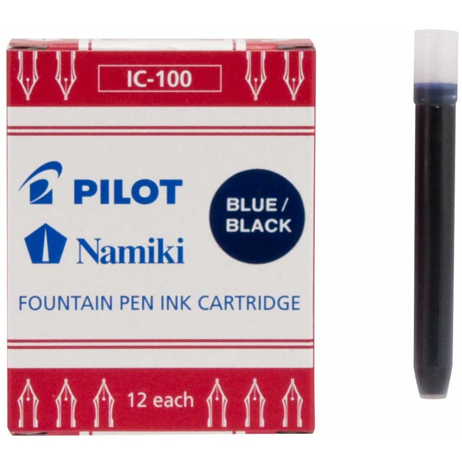 Namiki IC-100 Fountain Ink Cartridge, Blue 12pk