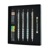 Pentel Arts GraphGear 1000 Premium Automatic Drafting Pencil Set (0.3mm, 0.5mm, 0.7mm, 0.9mm), 4 Asst. Leads, Refill Erasers, Assorted Gift Box Set